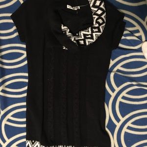 Black short sleeve sweater dress